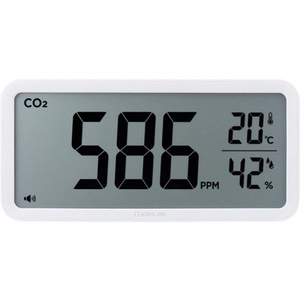 CD100W 402-4050 (株)キングジム キングジム JIM ザラ-ジCO2モニタ- シロ