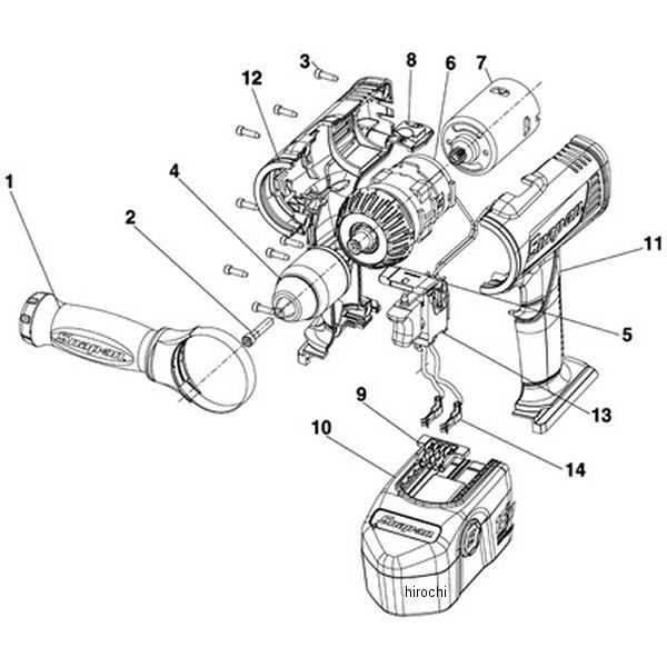 CDRU6850 スナップオン Snap-on スライドオンバッテリー コードレス ドライバ/ドリル キャパシティー 1/2インチ 18ボルト