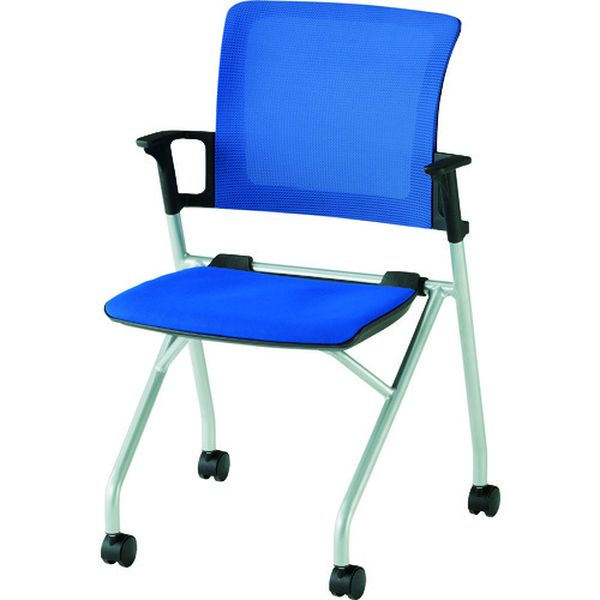 CMCB 207-2931 トラスコ中山(株) TRUSCO コンパクトミーティングチェア ブルー