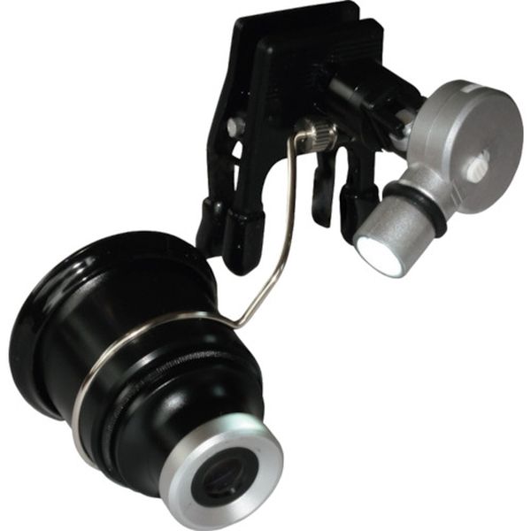 CPE200LED 355-6816 (株)京葉光器 リーフ クリップライト付アイルーペ 倍率20倍