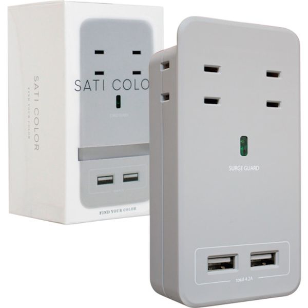 CT221GY (株)ファーゴ Fargo SATI COLOR AC4個口 4.2A USB ライトグレイ