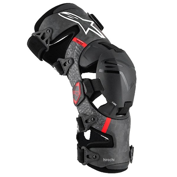 D3232 アルパインスターズ スーパーテック RK-10 プラズマニーブレイス 左右セット 黒/赤 Mサイズ