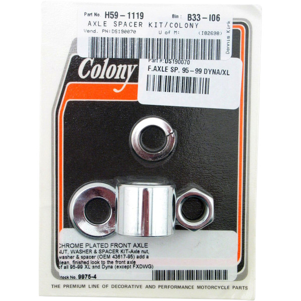 DS-190070 9975-4 コロニー Colony Machine アクスル スペーサー ナット フロント 95年-99年 XL/ダイナ 43617-95