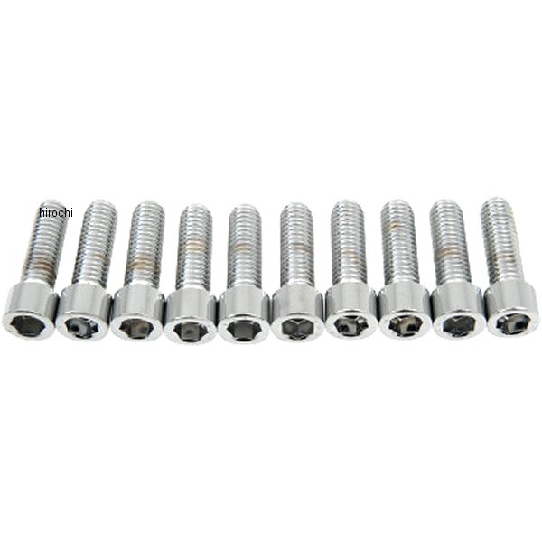 DS-190554S DRAG 六角穴付きボタンボルト 3/8"-16 x 1.25インチ(32mm) クローム/無地 (10個入り)