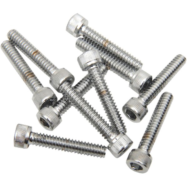 DS-190591 DRAG 六角穴付きボタンボルト #10-24 x 1.25インチ(32mm) クローム/ローレット (10個入り)