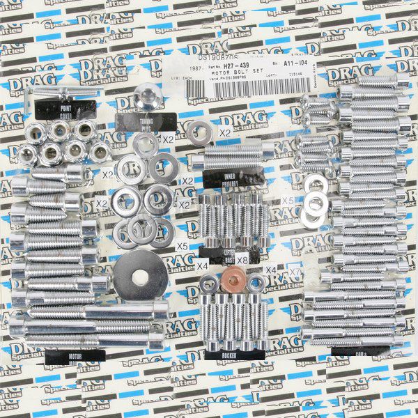 DS-190870S DRAG ボルトキット エンジン全体 87年-94年 FXR/FLT クローム/無地