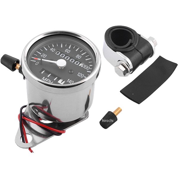 DS-243813 DRAG 機械式スピードメーター/トリップメーター(140MPH) 2.37インチ(60mm) 2:1 クローム/黒