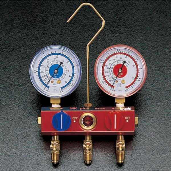 EA101TR-2B エスコ ESCO R410A ボールバルブ式ゲージマニホールド