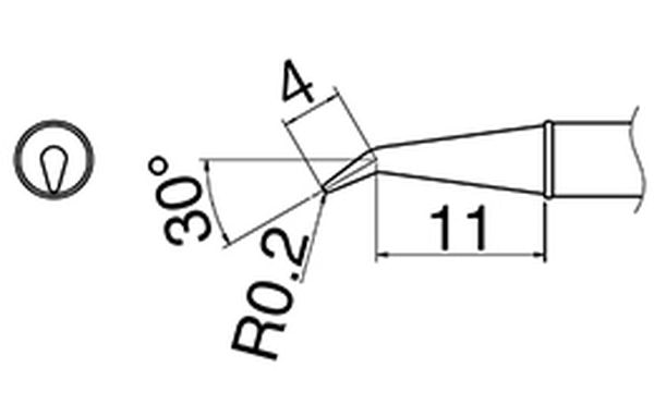 EA304AL-36 エスコ ESCO R0.2mm 交換用こて先 (EA304AL用)
