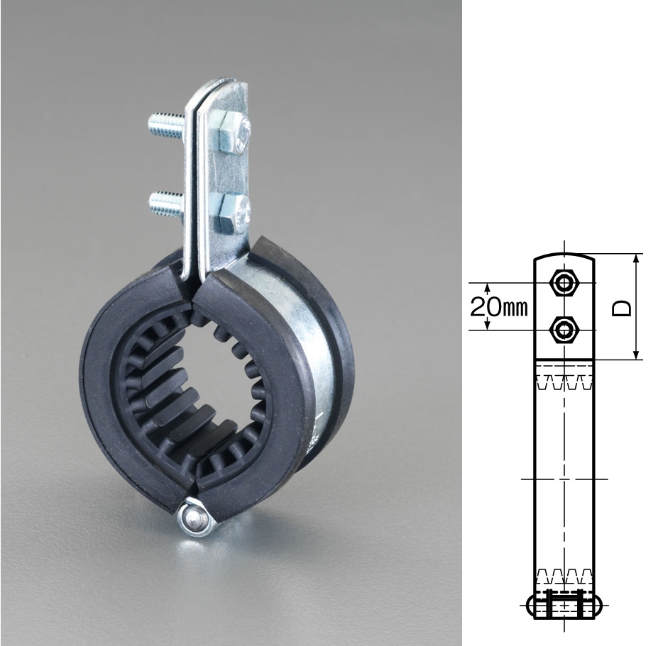 EA440CJ-32 エスコ ESCO 32A 鋼管用防振立バンド