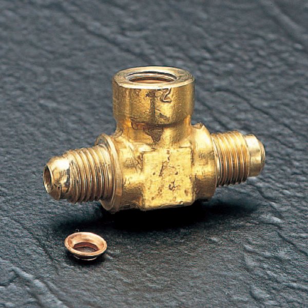 EA443T-2 エスコ ESCO F1/4"xF1/4"xF1/4" スリーウェイティーズ(銅パッキン付)