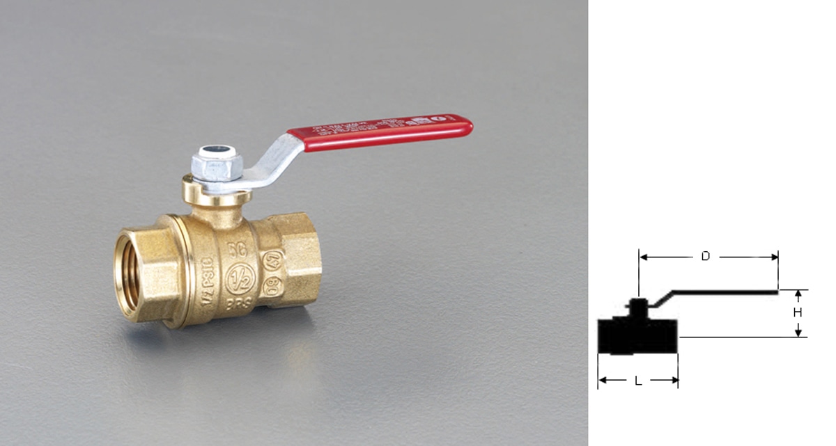 EA470AL-20 エスコ ESCO NPT 2" ボールバルブ(真鍮製)