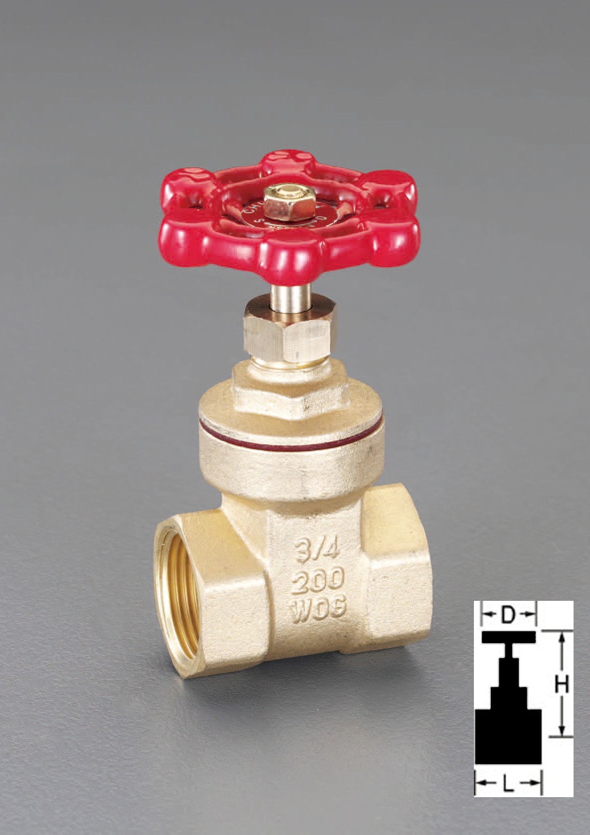 EA470DL-2 エスコ ESCO NPT 1/4" ゲートバルブ(真鍮製)