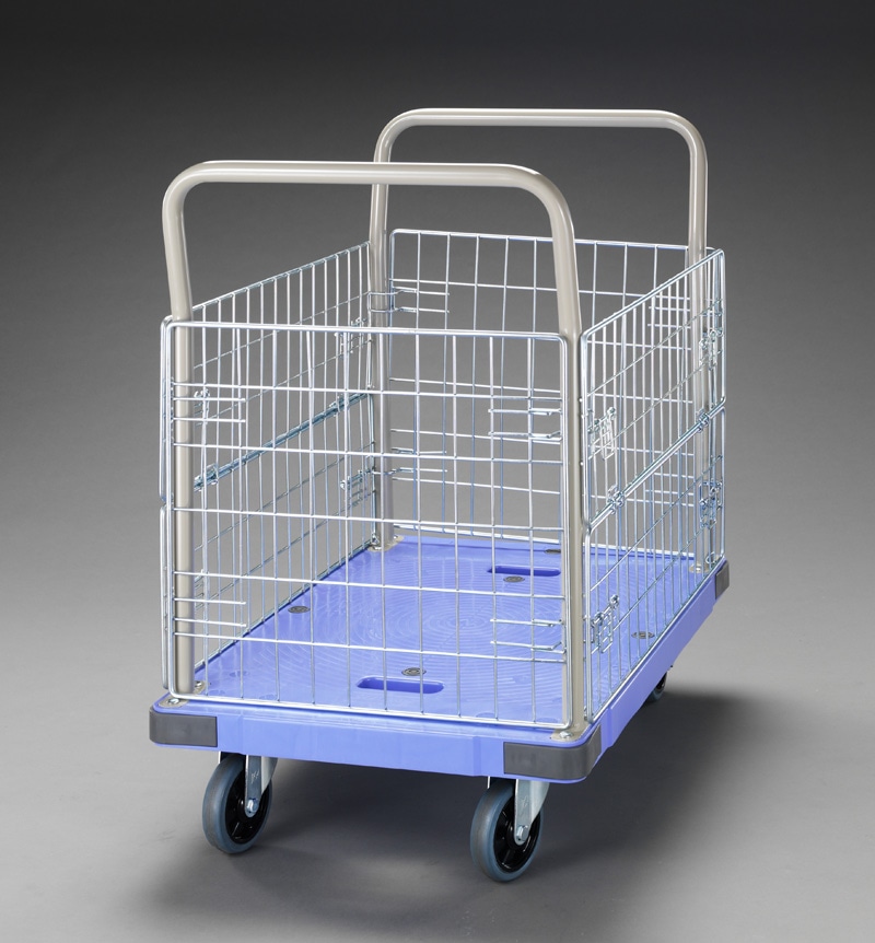 EA520B-55 エスコ ESCO 900x600mm/300kg 運搬車(メッシュカゴ付)