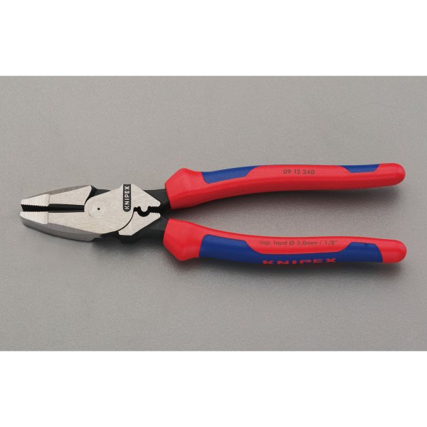 EA534K-12 エスコ ESCO 240mm 電工ペンチ(グリップ 圧着付/偏芯型)