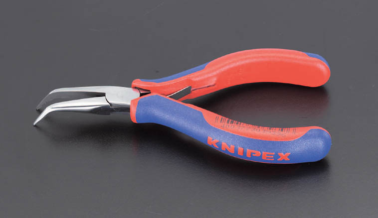 EA537KR-14 エスコ ESCO 145mm 精密用プライヤー(グリップ付/半丸/45°ベント