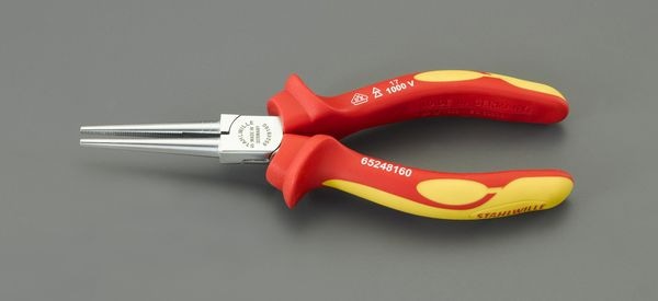 EA537SW-16 160mm 絶縁ラウンドロングノーズプライヤー