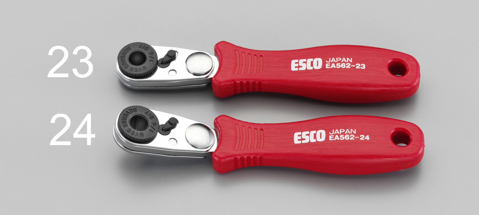 EA56224 エスコ ESCO 1/4"Hex ラチェットハンドル ベント型