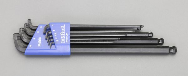 EA573B エスコ ESCO 1.5- 10mm/9本組 [Hexagon]キーレンチ(ロング)