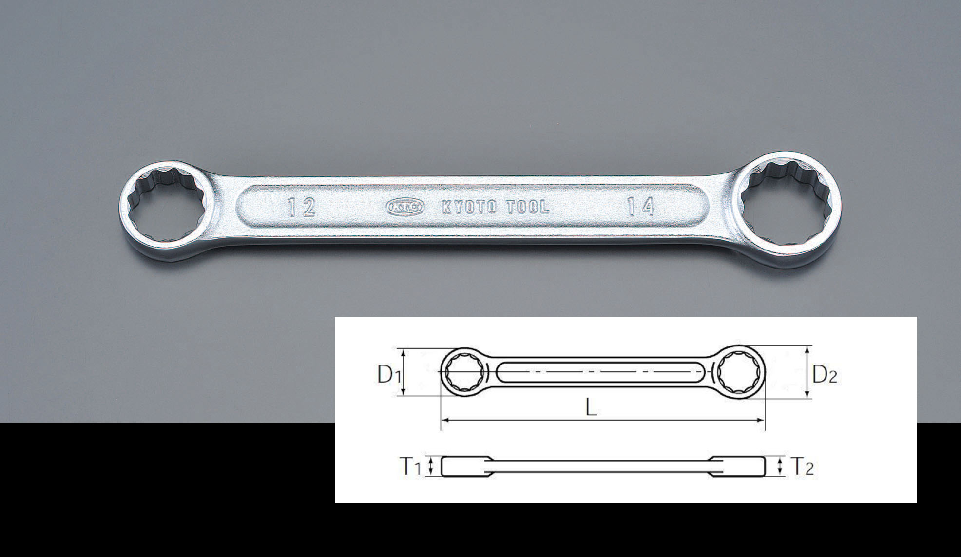 EA616DB-5 エスコ ESCO 17x19mm メガネレンチ(ショートサイズ ストレート)
