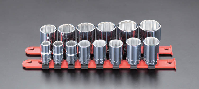 EA617AD-2 エスコ ESCO 1/2"sq 14個組ソケット(インチサイズ)