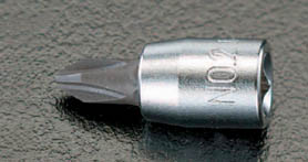 EA618AS-2 エスコ ESCO 1/4"sq/#2 + ビットソケット
