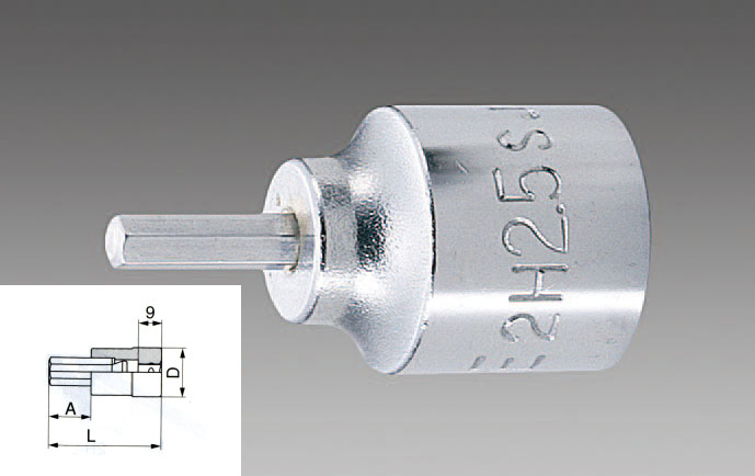 EA618HT-6 エスコ ESCO 1/4"sqx 6mm ショートヘックスビットソケット