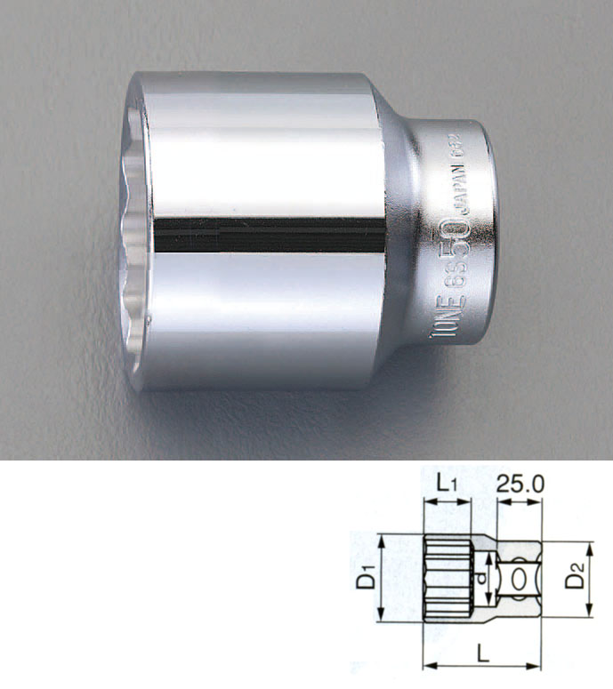 EA618LL-63 エスコ ESCO 3/4"sqx63mm ソケット