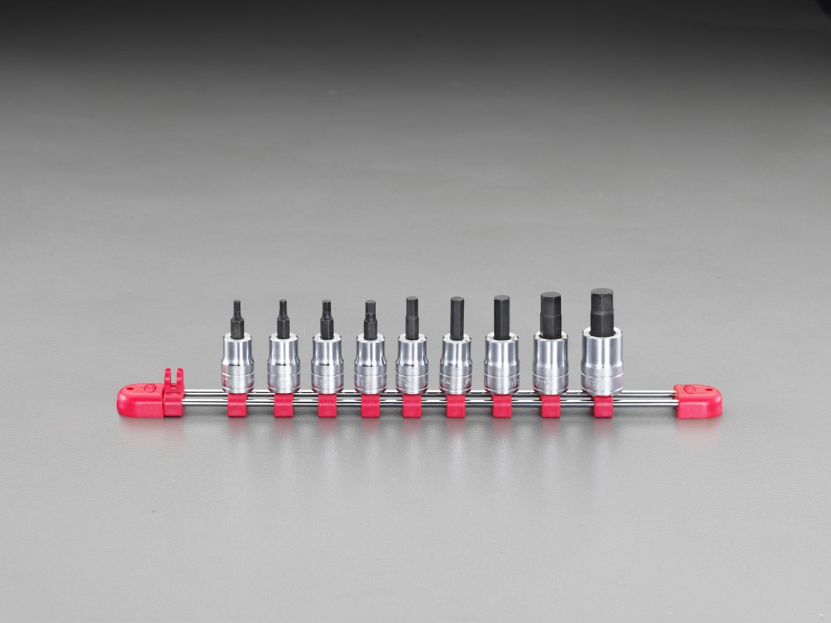 EA618PX-100 エスコ ESCO 3/8"sq ショートHexビットソケットセット