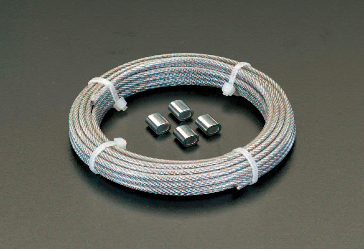 EA628SL-11 エスコ ESCO 1.5/2.0mmx 5m/7x7 ステンレスロープ(ナイロン被覆)
