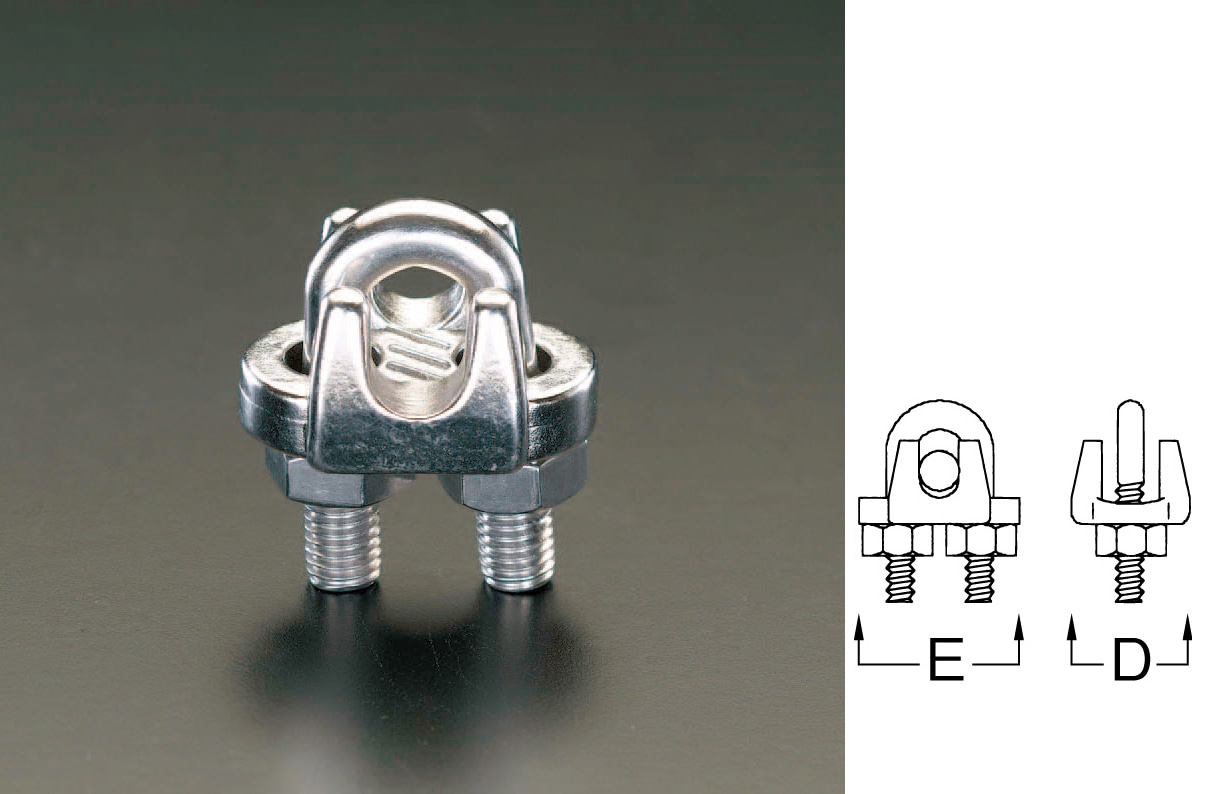 EA638FZ-2 エスコ ESCO 2mm ワイヤークリップ ステンレス製