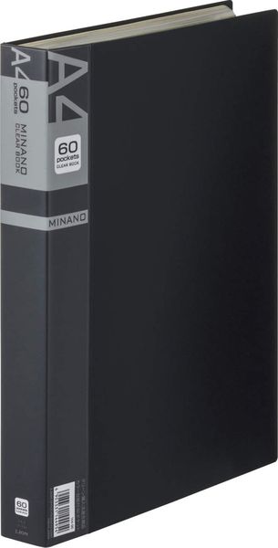 EA762CC-77 エスコ ESCO A4/S型 クリアーブック(60枚/黒)