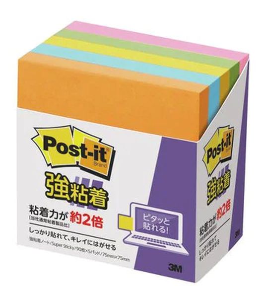 EA762GA-178 エスコ ESCO 75x 75mm 粘着メモ(90枚x5個/5色)