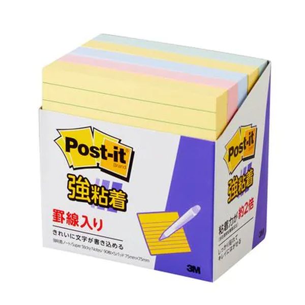 EA762GA-182 エスコ ESCO 75x 75mm 罫線入り粘着メモ(90枚x5個/5色)