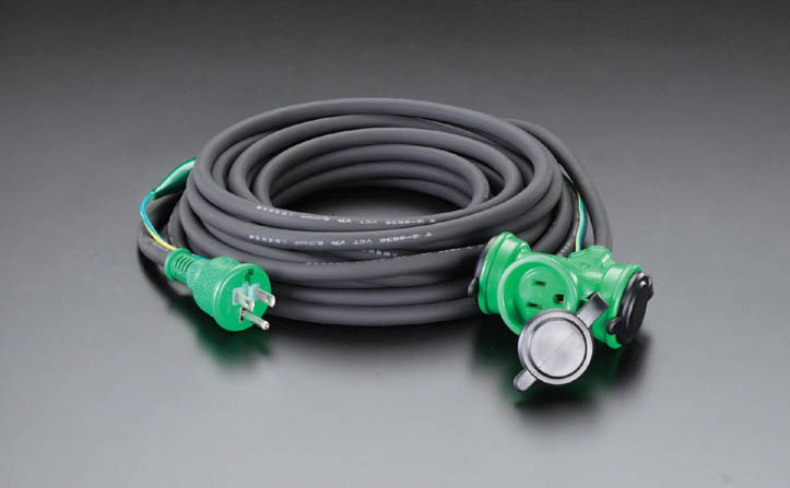 EA815GA-31 エスコ ESCO AC125V/15A/10m 延長コード 防雨型/黒