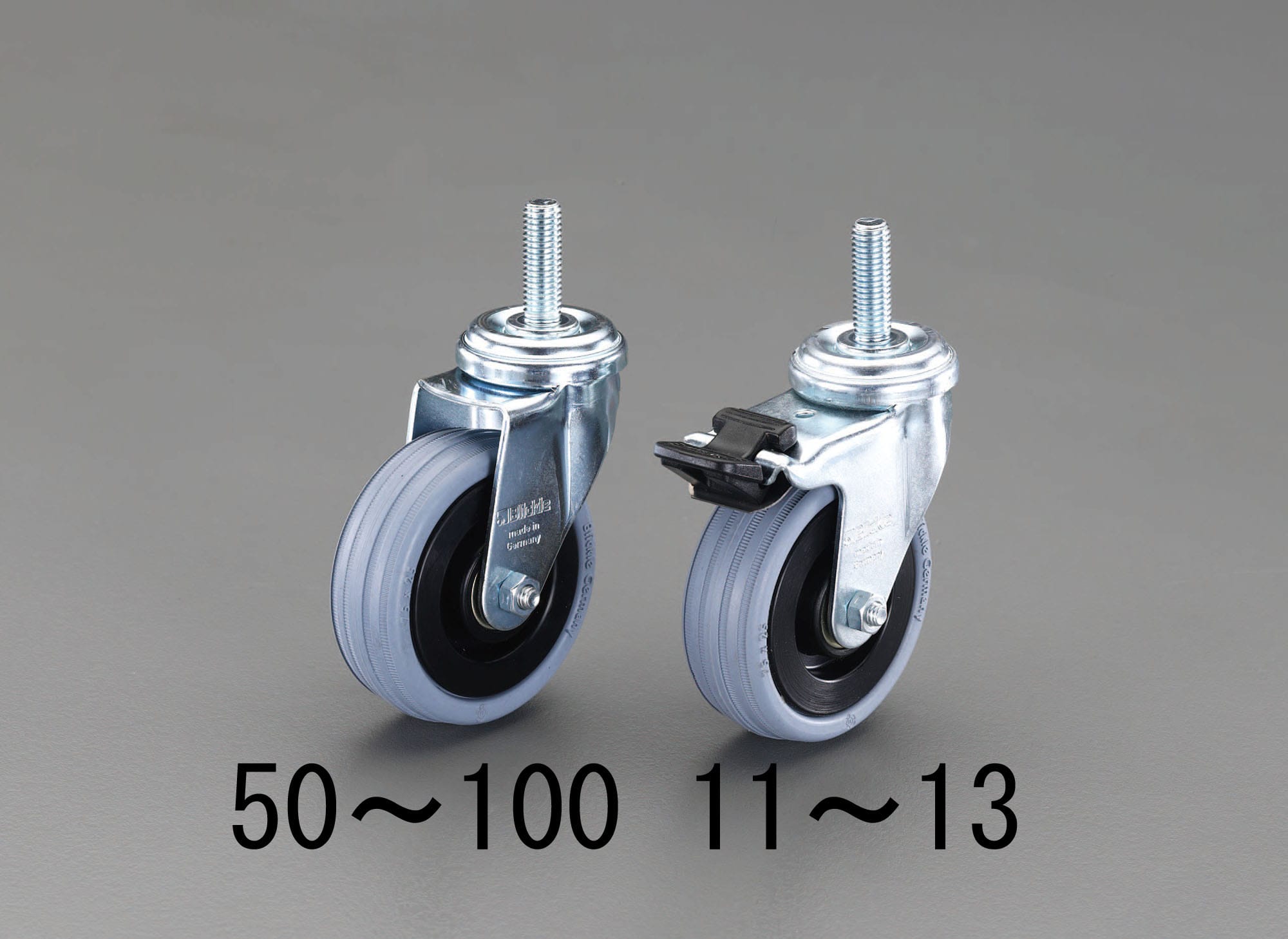 EA986GF-13 エスコ ESCO 100mm/M10 キャスター 自在・ねじ・ブレーキ付