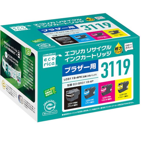 ECIBR31194P (株)エコリカ エコリカ LC3119-4PK 互換リサイクルインクカートリッジ