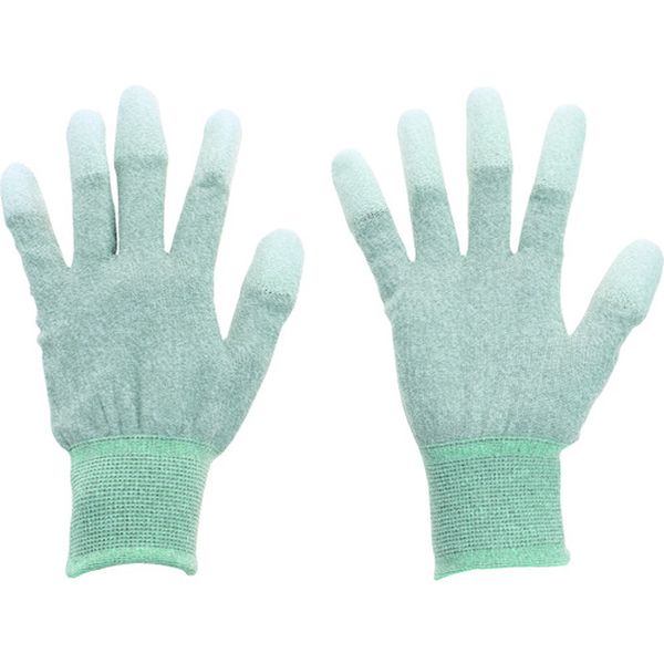 ESDGFTMM10 トラスコ中山(株) TRUSCO 銅繊維入ESD手袋 指先コートタイプ Mサイズ まとめ買い10双