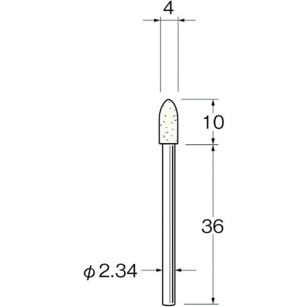 F1604 128-1817 日本精密機械工作(株) リューター 軸付フェルトバフ外径(mm)：4全長(mm)：46