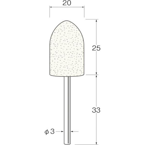 F3620 128-3407 日本精密機械工作(株) リューター 軸付フェルトバフ砲弾型幅(mm)25 (5個入)