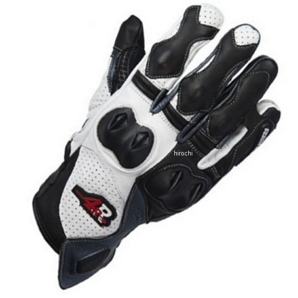 FR-134324 キジマ フォーアール4R ハードプロテクション レザーグローブ LG-02 白/グレー Lサイズ
