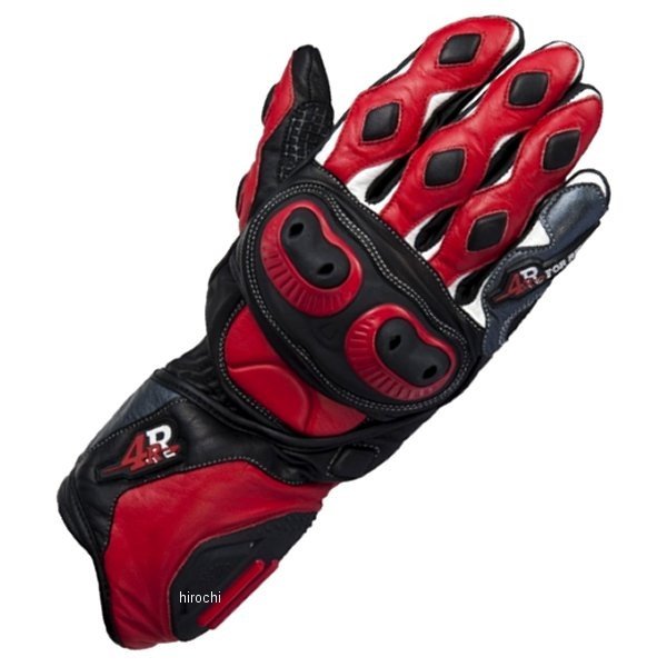 FR-134514 キジマ フォーアール4R ハードプロテクション レザーグローブ RG-02 赤 Lサイズ