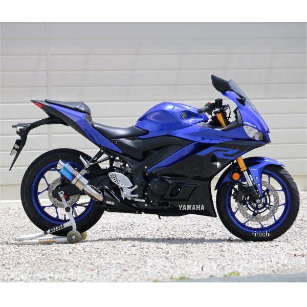 FV2255JM ダブルアールズ WR'S スリップオンマフラー S.O.V ショートオーバル JMCA認証 15年-21年 YZF-R25、YZF-R3 焼き色チタン