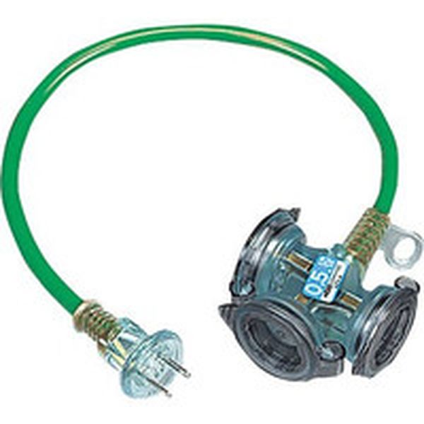 FX005G 370-3207 (株)ハタヤリミテッド ハタヤ 防雨型2Pショートタップ 0.5m グリーン