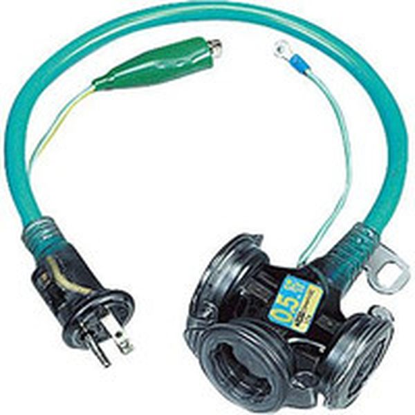 FX005KEG (株)ハタヤリミテッド ハタヤ 防雨型2P接地付ショートタップ 0.5m アースグリーン