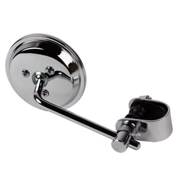 G20-06814 GOODS グッズ 3インチラウンドミラー クローム クランプタイプ 7/8インチ、1インチ対応