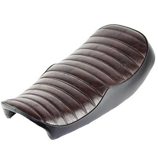 G3-00092 GOODS グッズ 別注モデル・グッドシート "STEP" 段付きタックロール レザー ブラウン/黒 09年-21年 SR400