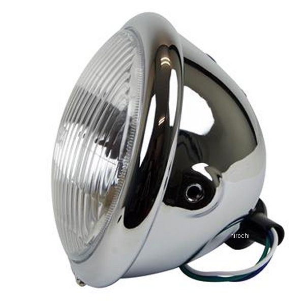 G66-84101 GOODS グッズ 5-34インチ ベイツタイプヘッドライト クローム サイドマウント H4