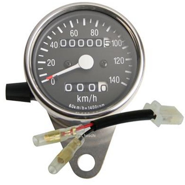 G7-00136 GOODS グッズ サイドマウントメーターキット φ60 トリップ付き 黒ボディ 01年-02年 SR500、SR400