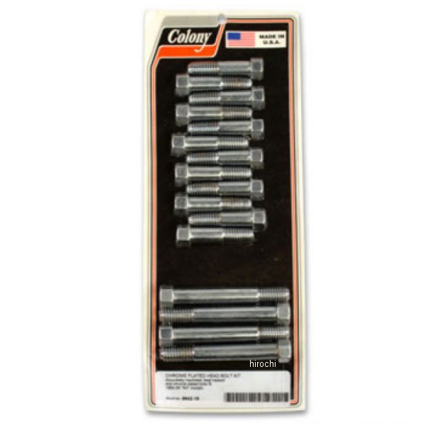 G9642-16 ガッツクローム シリンダーヘッドボルトセット クローム 54-56年 KHモデル□